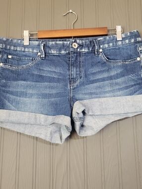 Calvin Klein Jeans Denim Shorts Rolled Hem Dark Wash Blue Women's 31/12